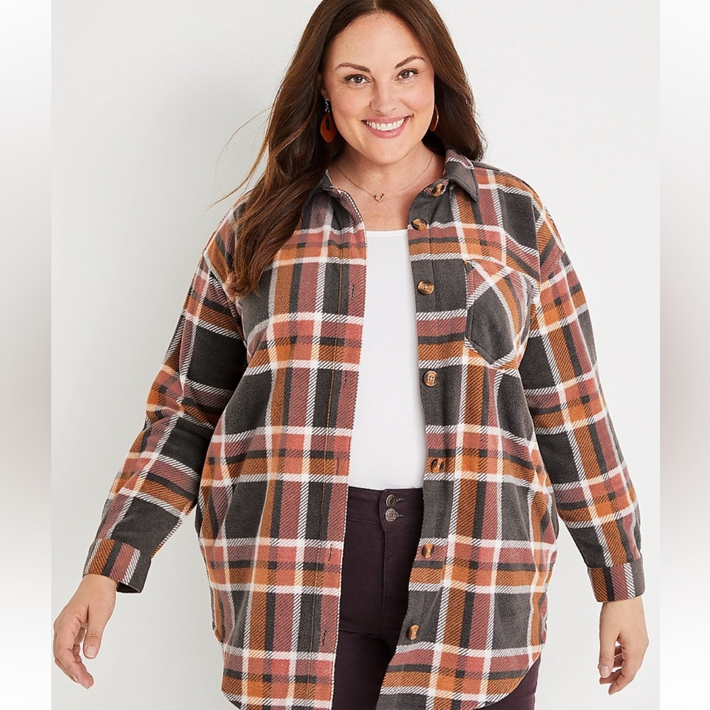 Maurices Plaid Fleece Shacket